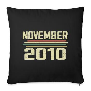Vintage November 2010 vintage retro November 2010 - Sofa pillowcase 17,3'' x 17,3'' (45 x 45 cm) - black - Front