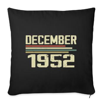 December 1952 Vintage Vintage Retro Birthday - Sofa pillowcase 17,3'' x 17,3'' (45 x 45 cm) - black - Front