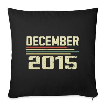 December 2015 Vintage Vintage Retro Birthday - Sofa pillowcase 17,3'' x 17,3'' (45 x 45 cm) - black - Front