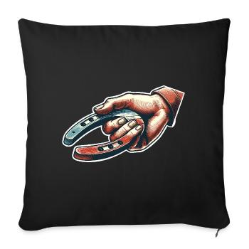 Lancer de fer à cheval Lancer de fer à cheval - Housse de coussin décorative 45 x 45 cm - noir - Devant