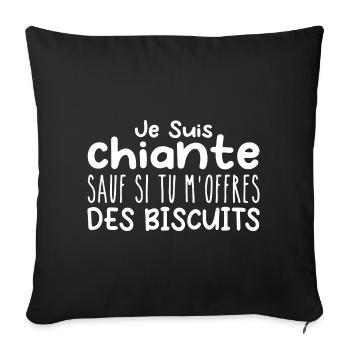 Woman who adores: Cookies. Funny Design Humor - Sofa pillowcase 17,3'' x 17,3'' (45 x 45 cm) - black - Front