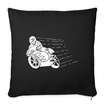White biker and speed - Sofa pillowcase 17,3'' x 17,3'' (45 x 45 cm) - black - Front