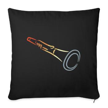 Clarinet Drawing - Sofa pillowcase 17,3'' x 17,3'' (45 x 45 cm) - black - Front