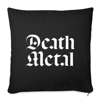 Impression d’art gothique en métal typographie - Housse de coussin décorative 45 x 45 cm - noir - Devant