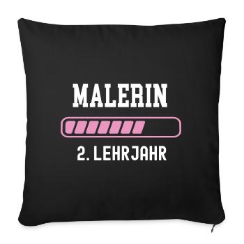 Painter training 2nd year second year apprenticeship - Sofa pillowcase 17,3'' x 17,3'' (45 x 45 cm) - black - Front
