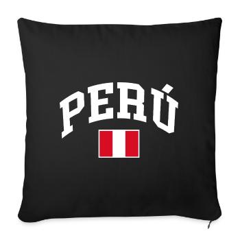 Drapeau du Pérou - Housse de coussin décorative 45 x 45 cm - noir - Devant