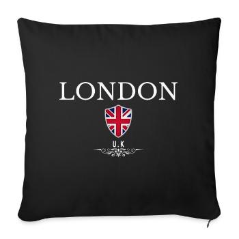 Londres, Royaume-Uni, design minimaliste et élégant - Housse de coussin décorative 45 x 45 cm - noir - Devant