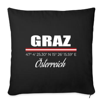 Graz - Housse de coussin décorative 45 x 45 cm - noir - Devant