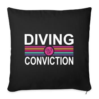Diving Conviction - Sofa pillowcase 17,3'' x 17,3'' (45 x 45 cm) - black - Front