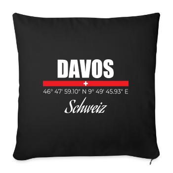 Davos - Sofakissenbezug 45 x 45 cm - Schwarz - Vorne