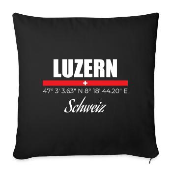 Luzern - Sofakissenbezug 45 x 45 cm - Schwarz - Vorne