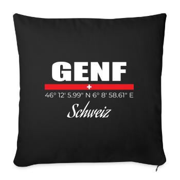 Genf - Sofakissenbezug 45 x 45 cm - Schwarz - Vorne