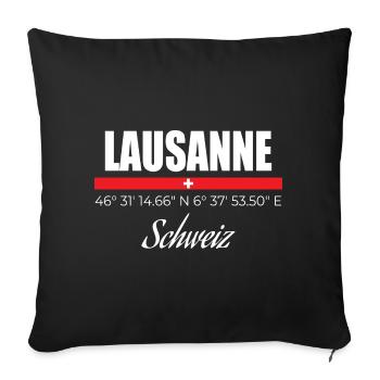 Lausanne - Housse de coussin décorative 45 x 45 cm - noir - Devant