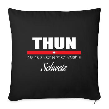 Thun - Sofakissenbezug 45 x 45 cm - Schwarz - Vorne