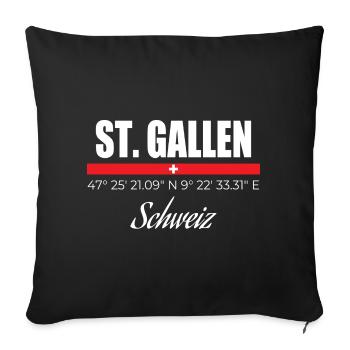 St. Gallen - Sofa pillowcase 17,3'' x 17,3'' (45 x 45 cm) - black - Front