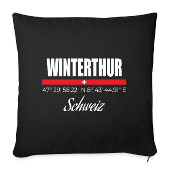 Winterthur - Sofakissenbezug 45 x 45 cm - Schwarz - Vorne