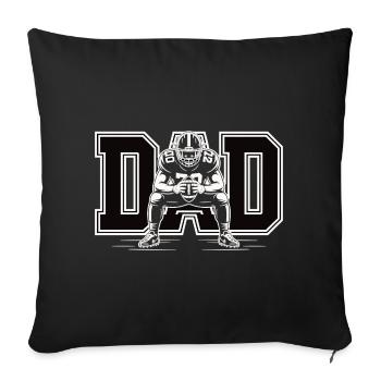 Football Dad T-Shirt - Motif Football pour les fans - Housse de coussin décorative 45 x 45 cm - noir - Devant