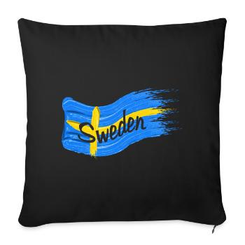 Drapeau suédois - Housse de coussin décorative 45 x 45 cm - noir - Devant