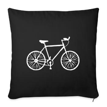 Bicycle white gift cyclist - Sofa pillowcase 17,3'' x 17,3'' (45 x 45 cm) - black - Front