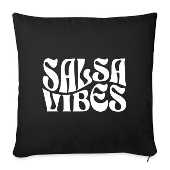 Typographie rétro Salsa Vibes - Housse de coussin décorative 45 x 45 cm - noir - Devant