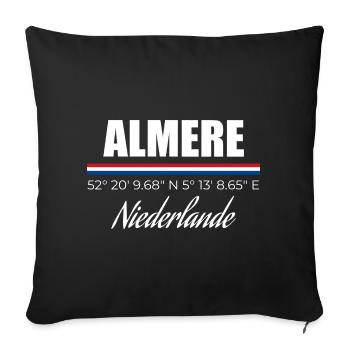 Almere - Sofakissenbezug 45 x 45 cm - Schwarz - Vorne