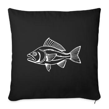 Fish Angler T-shirt Cadeau Angler - Housse de coussin décorative 45 x 45 cm - noir - Devant