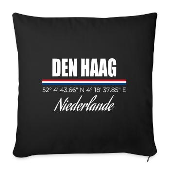 Den Haag - Sofakissenbezug 45 x 45 cm - Schwarz - Vorne