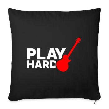 Jouez dur - Housse de coussin décorative 45 x 45 cm - noir - Devant