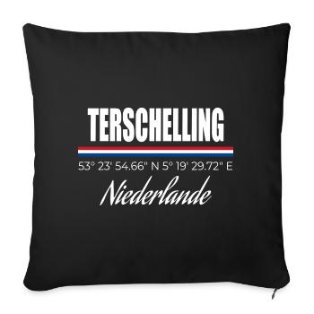 Terschelling - Sofakissenbezug 45 x 45 cm - Schwarz - Vorne