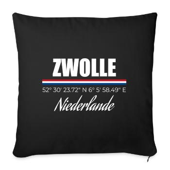 Zwolle - Sofa pillowcase 17,3'' x 17,3'' (45 x 45 cm) - black - Front