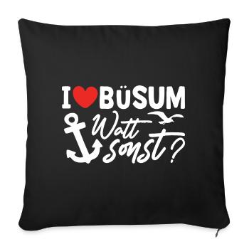 Vacances à la mer du Nord BÜSUM WATT AUTREMENT DRÔLE - Housse de coussin décorative 45 x 45 cm - noir - Devant