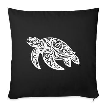 Tribal Magic – Turtle of Ornaments - Sofa pillowcase 17,3'' x 17,3'' (45 x 45 cm) - black - Front
