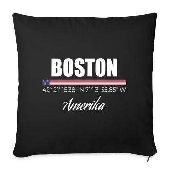 Boston - Housse de coussin décorative 45 x 45 cm - noir - Devant