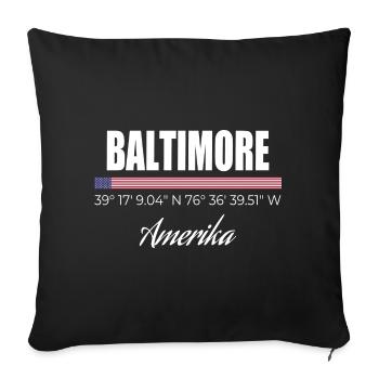 Baltimore - Housse de coussin décorative 45 x 45 cm - noir - Devant