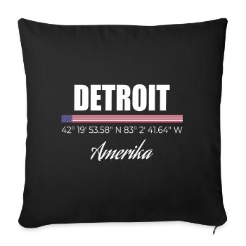 Detroit - Housse de coussin décorative 45 x 45 cm - noir - Devant