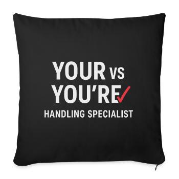 Grammar Oxford Comma Language Rules - Sofa pillowcase 17,3'' x 17,3'' (45 x 45 cm) - black - Front