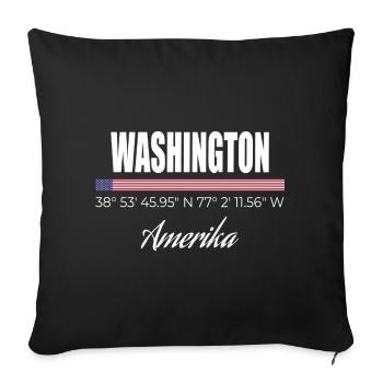 Washington - Housse de coussin décorative 45 x 45 cm - noir - Devant