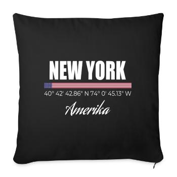 New York - Housse de coussin décorative 45 x 45 cm - noir - Devant