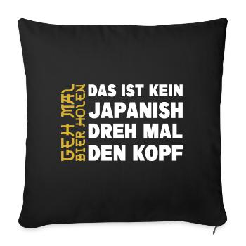 Allez chercher de la bière, amis buveurs de bière drôles, - Housse de coussin décorative 45 x 45 cm - noir - Devant