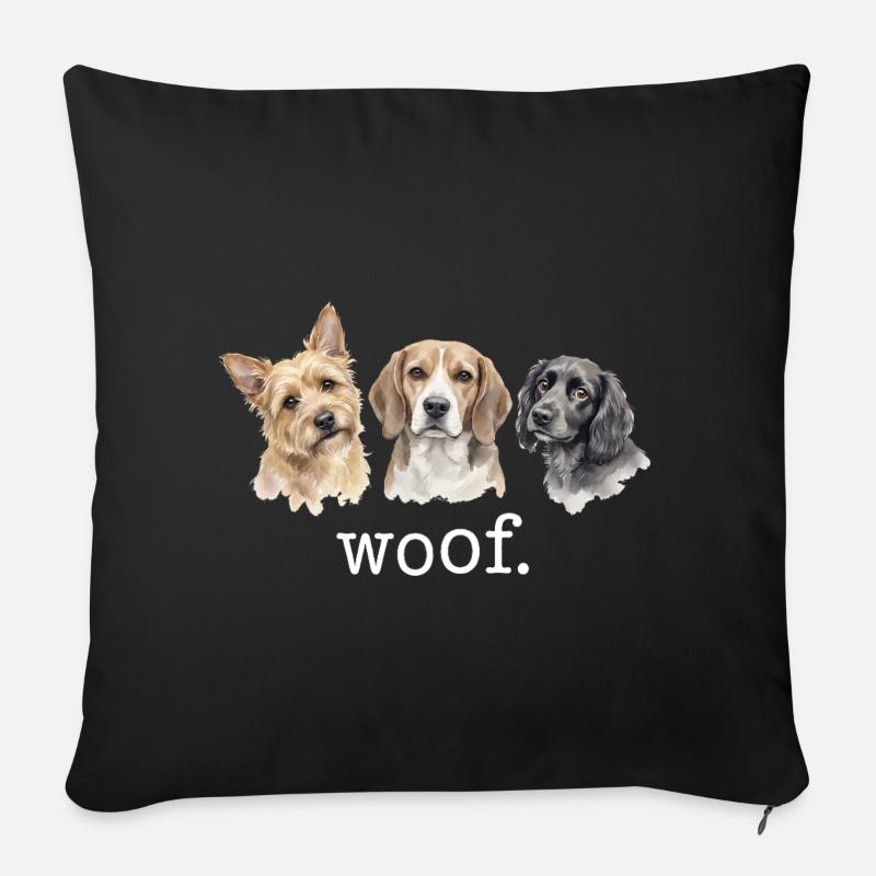Hunde Wuff Lustige Hundeliebhaber Lustiges Wuff - Sofakissenbezug 45 x 45 cm - Schwarz