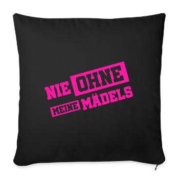 Jamais sans mes filles - Housse de coussin décorative 45 x 45 cm - noir - Devant