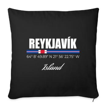 Reykjavik - Sofa pillowcase 17,3'' x 17,3'' (45 x 45 cm) - black - Front
