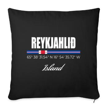 Reykjahlið - Housse de coussin décorative 45 x 45 cm - noir - Devant