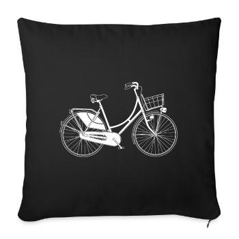 Illustration des lignes rétro de Holland Bicycle - Housse de coussin décorative 45 x 45 cm - noir - Devant