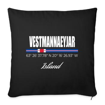 Vestmannaeyjar - Housse de coussin décorative 45 x 45 cm - noir - Devant