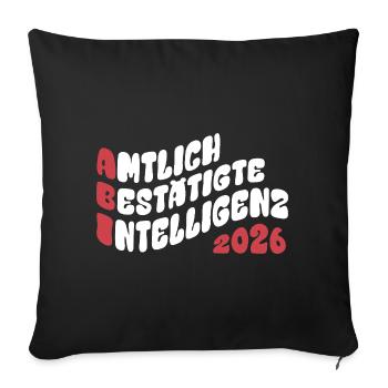 Abi 2026 - Abitur - Retro Flow Style Gift - Sofa pillowcase 17,3'' x 17,3'' (45 x 45 cm) - black - Front