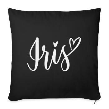 Iris Heart Lettering - Sofa pillowcase 17,3'' x 17,3'' (45 x 45 cm) - black - Front