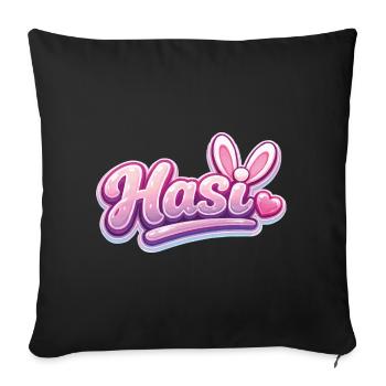 Lettrage Hasl Heart Glam rose - Housse de coussin décorative 45 x 45 cm - noir - Devant