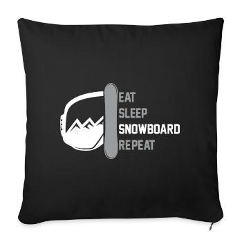 Snowboarder Manger Sleep Snowboard - Housse de coussin décorative 45 x 45 cm - noir - Devant