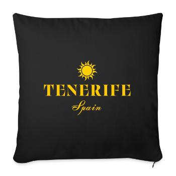 Tenerife Sunburst Typography - Sofa pillowcase 17,3'' x 17,3'' (45 x 45 cm) - black - Front